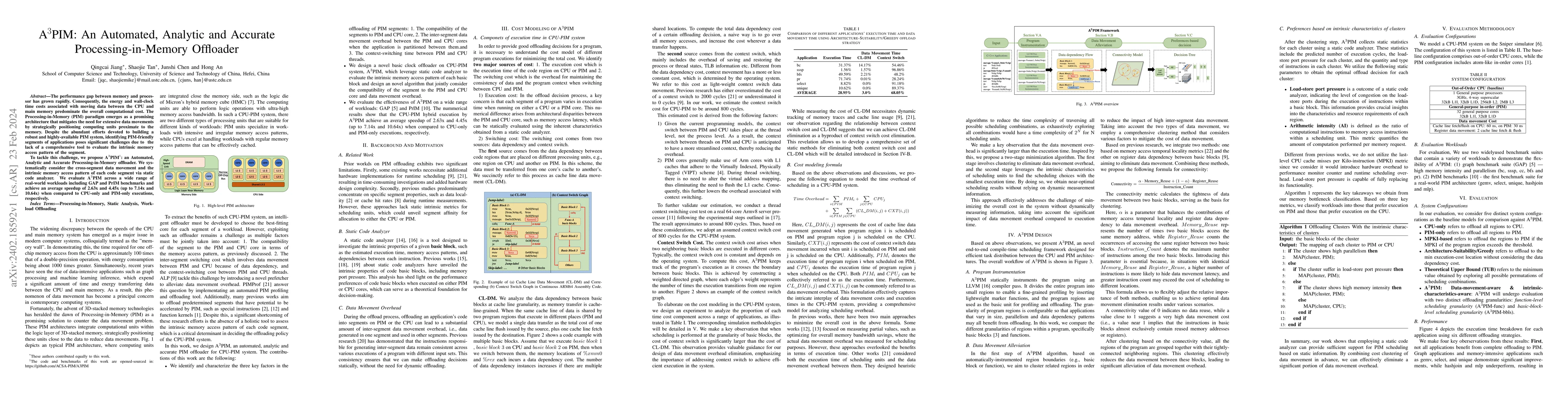 Thumbnail for A$^3$PIM: An Automated, Analytic and Accurate Processing-in-Memory
  Offloader