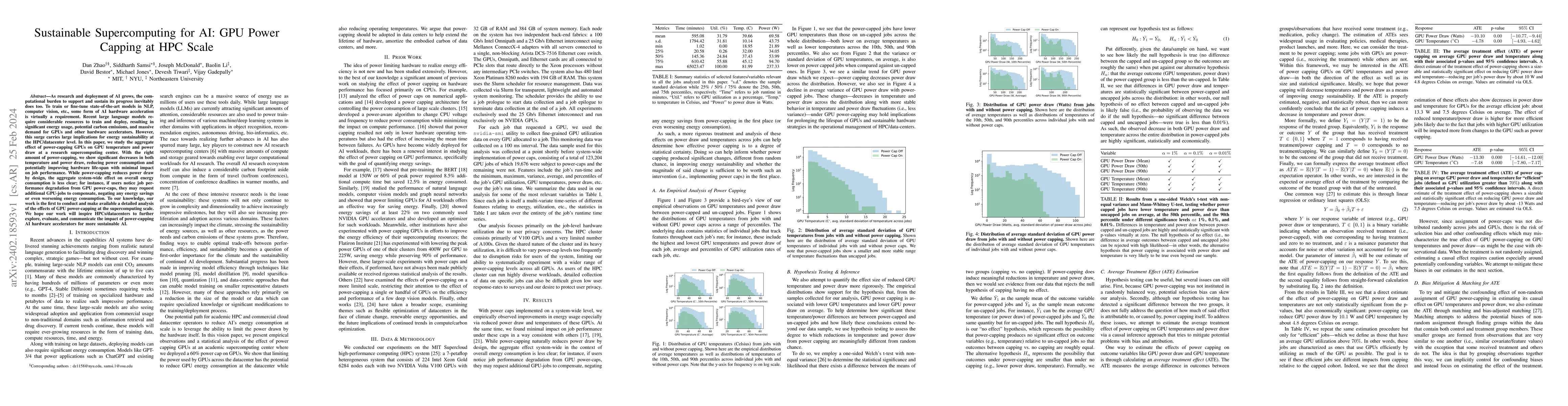 Thumbnail for Sustainable Supercomputing for AI: GPU Power Capping at HPC Scale