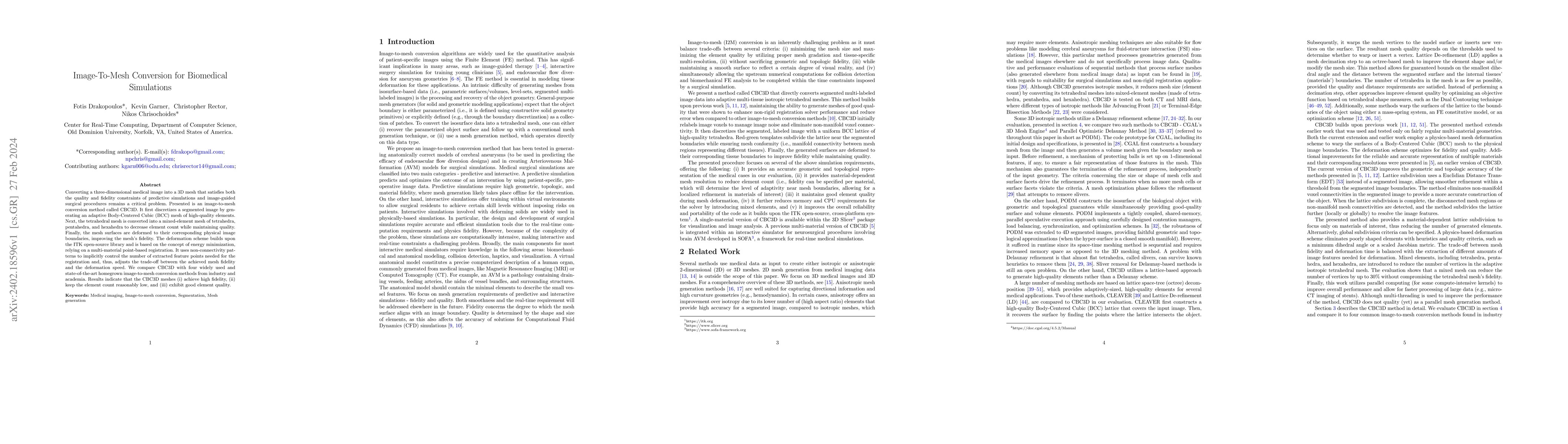Thumbnail for Image-To-Mesh Conversion for Biomedical Simulations