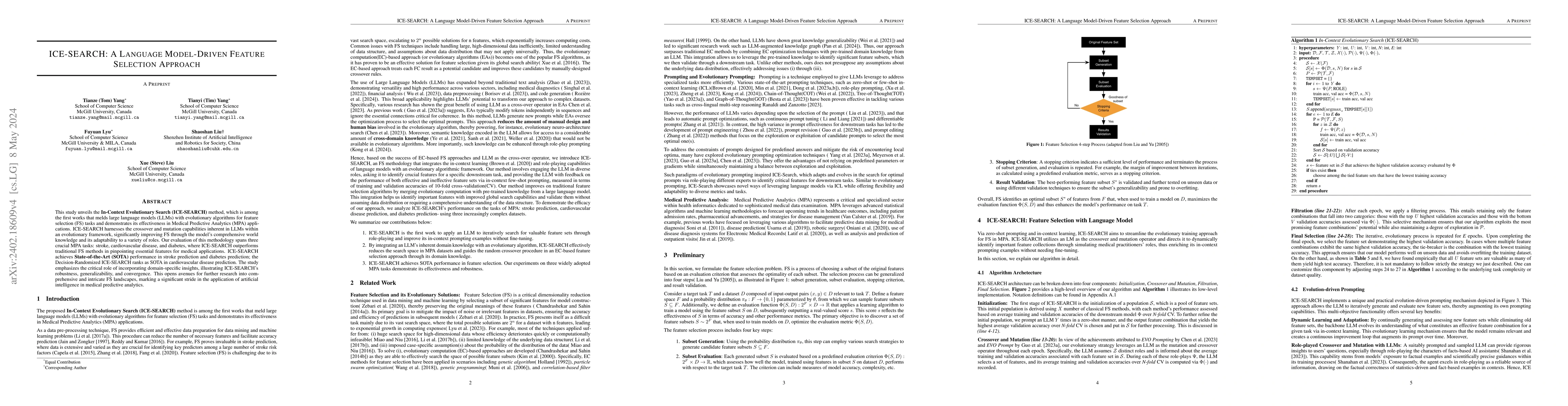 Thumbnail for ICE-SEARCH: A Language Model-Driven Feature Selection Approach