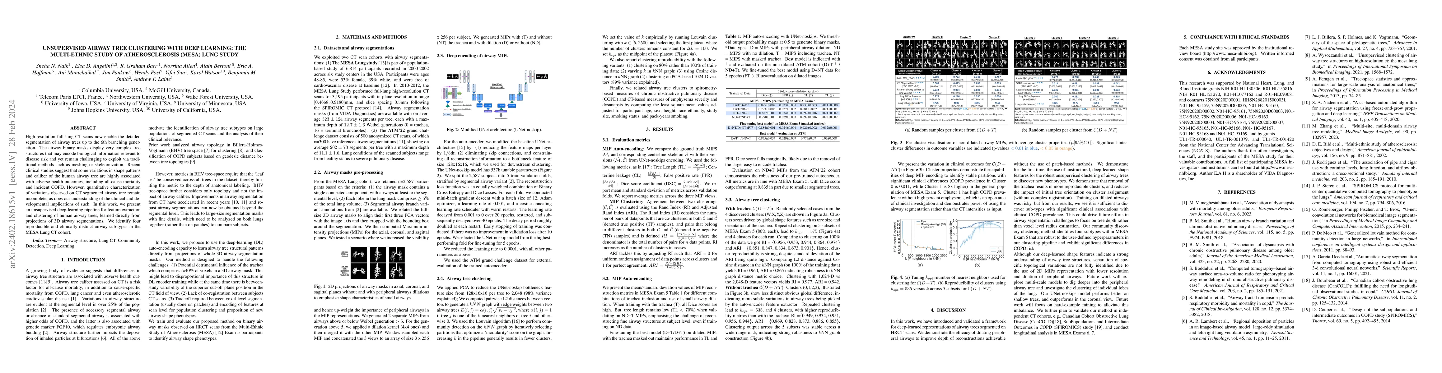 Thumbnail for Unsupervised Airway Tree Clustering with Deep Learning: The Multi-Ethnic
  Study of Atherosclerosis (MESA) Lung Study