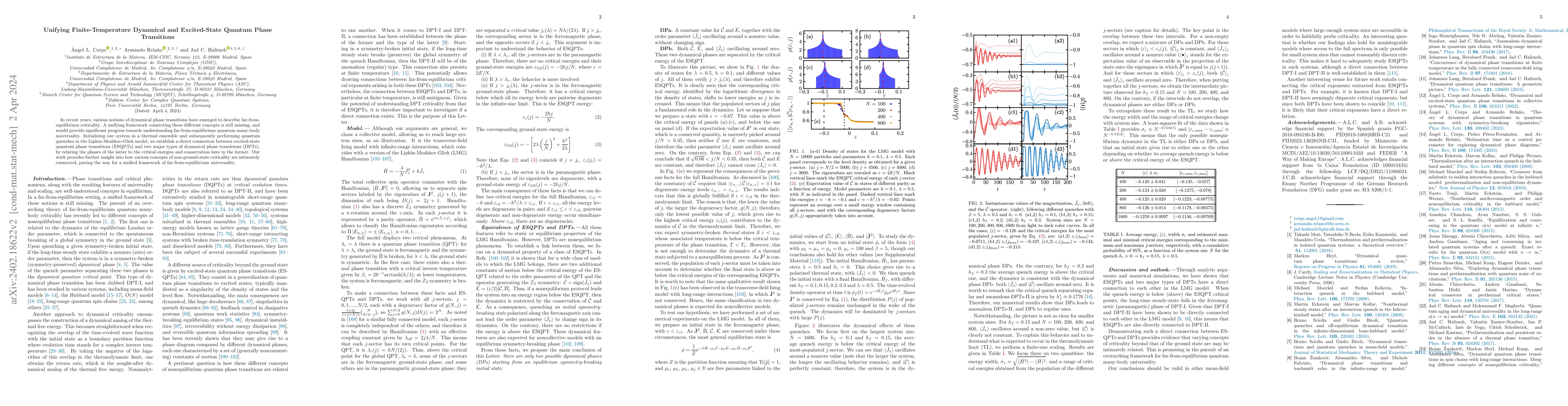 Thumbnail for Unifying Finite-Temperature Dynamical and Excited-State Quantum Phase
  Transitions