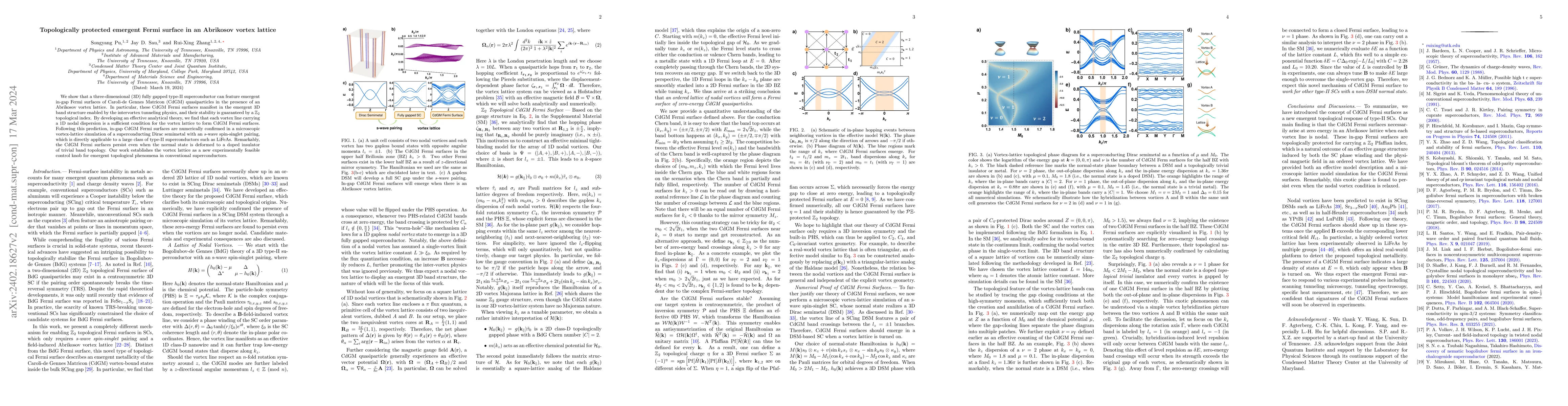 Thumbnail for Topologically protected emergent Fermi surface in an Abrikosov vortex
  lattice