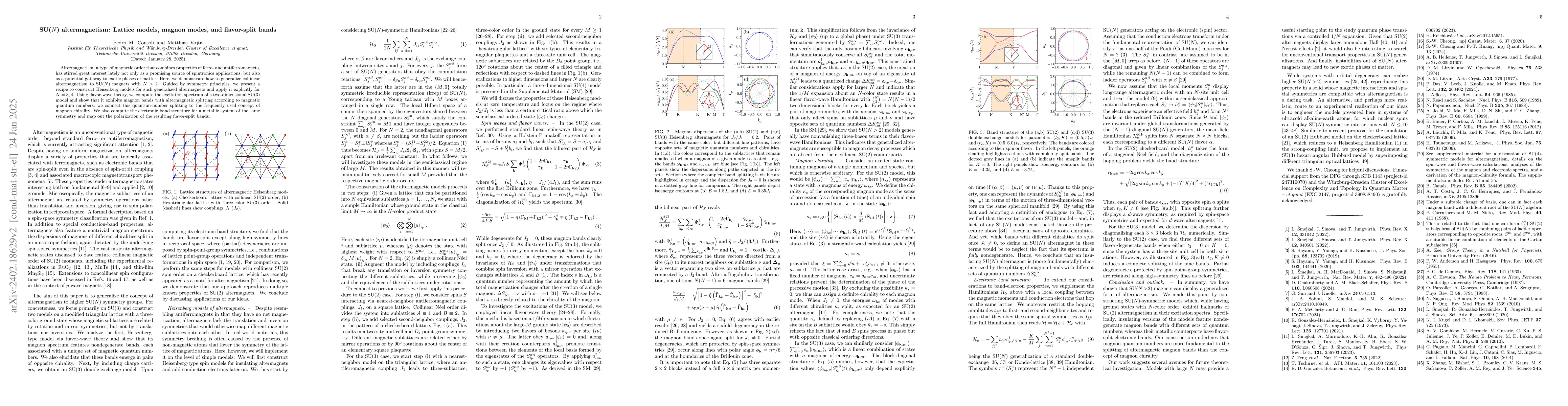 Thumbnail for SU(3) altermagnetism: Lattice models, chiral magnons, and flavor-split
  bands