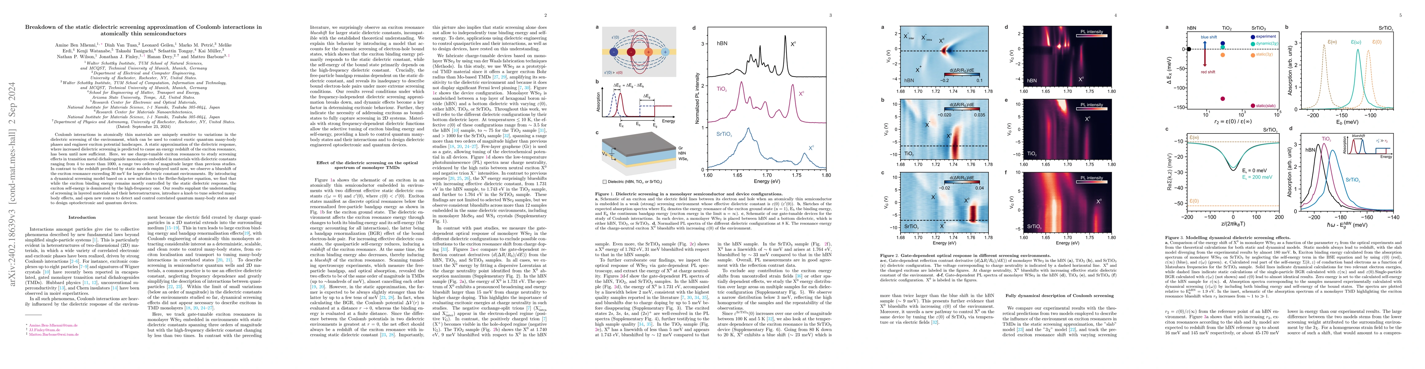 Thumbnail for Breakdown of the static dielectric screening approximation of Coulomb
  interactions in atomically thin semiconductors