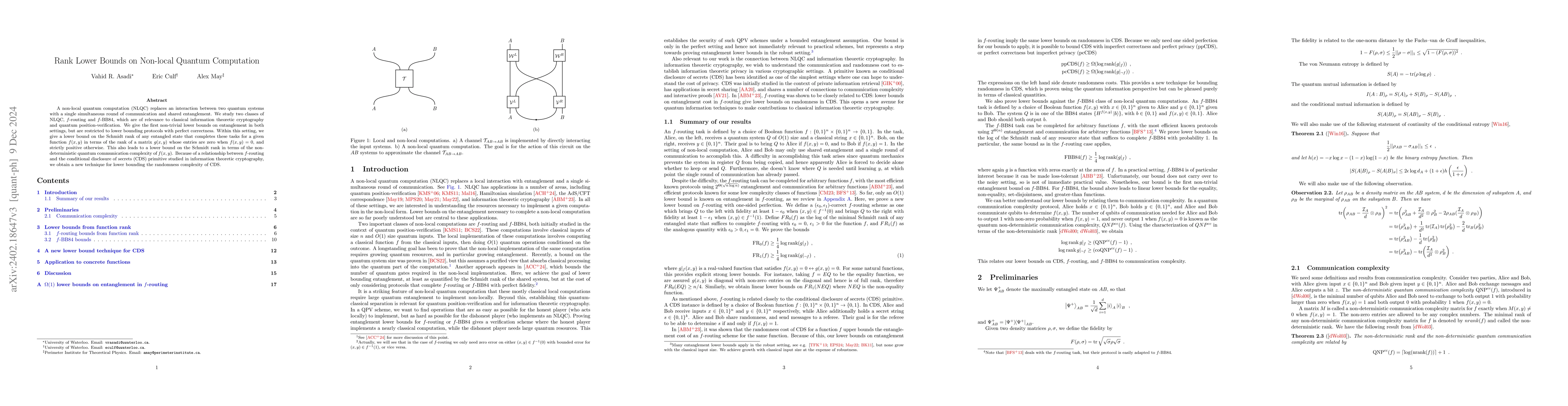 Thumbnail for Rank lower bounds on non-local quantum computation