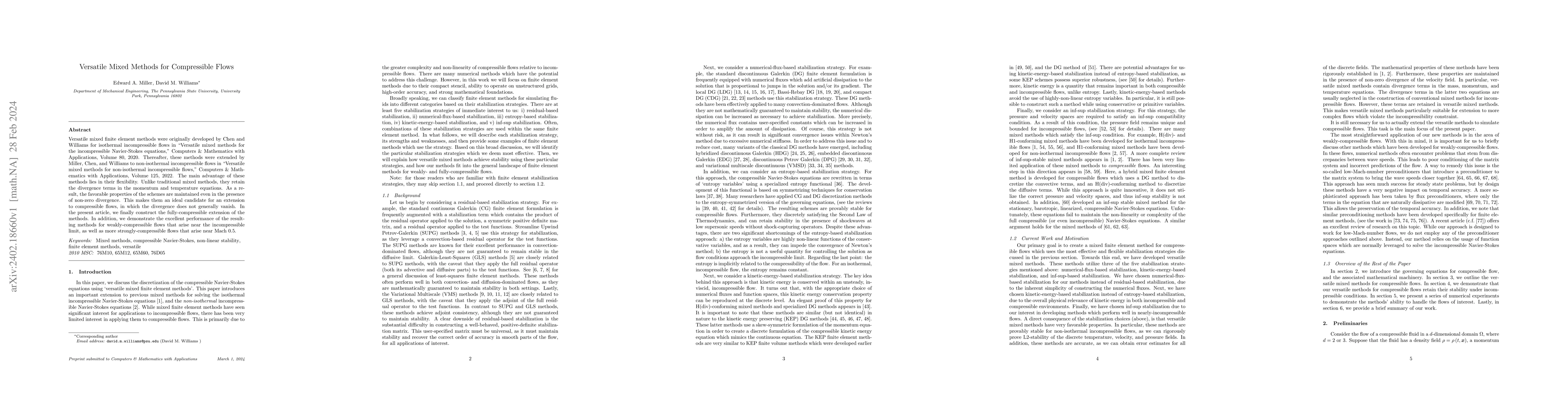 Thumbnail for Versatile mixed methods for compressible flows