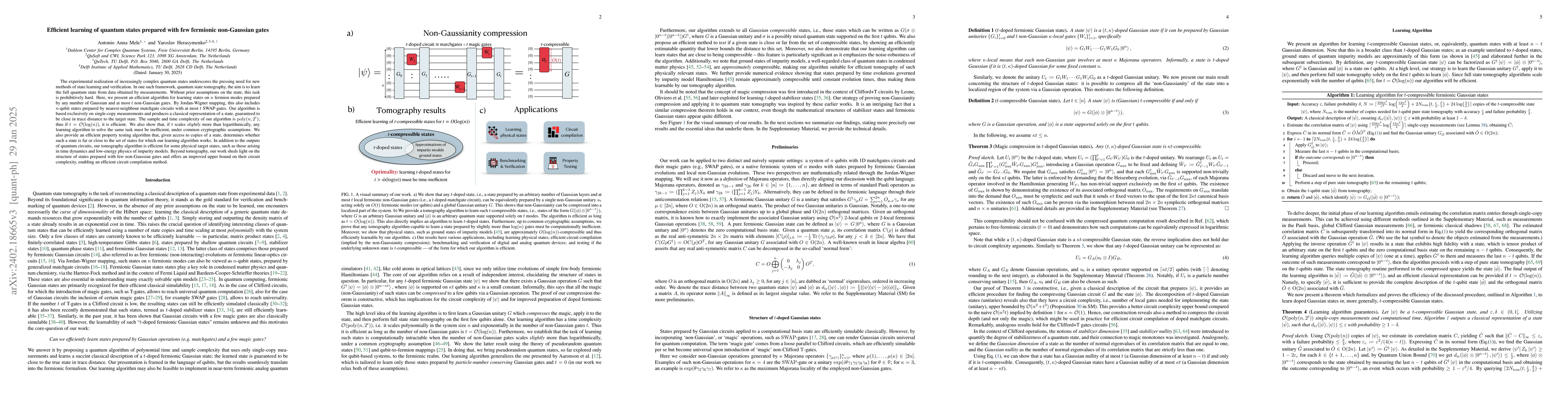 Thumbnail for Efficient learning of quantum states prepared with few fermionic
  non-Gaussian gates