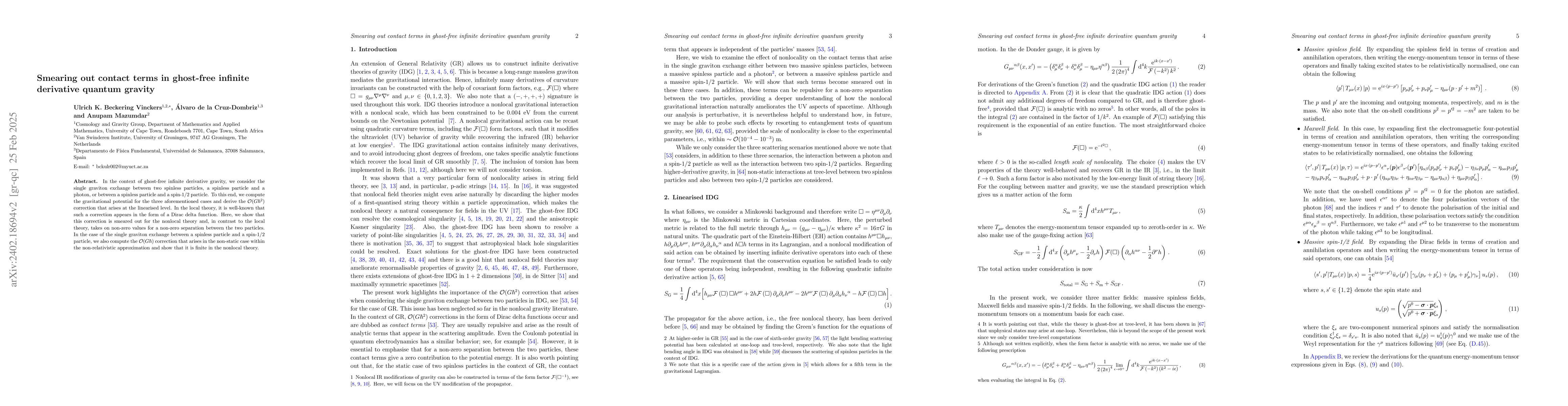 Thumbnail for Smearing out contact terms in ghost-free infinite derivative quantum
  gravity