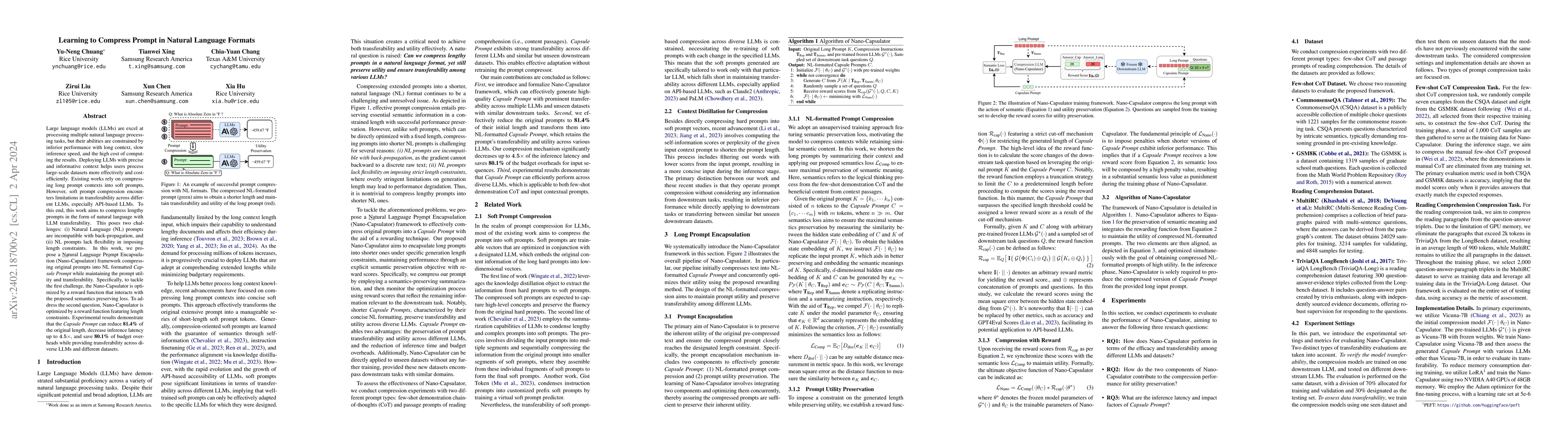 Thumbnail for Learning to Compress Prompt in Natural Language Formats