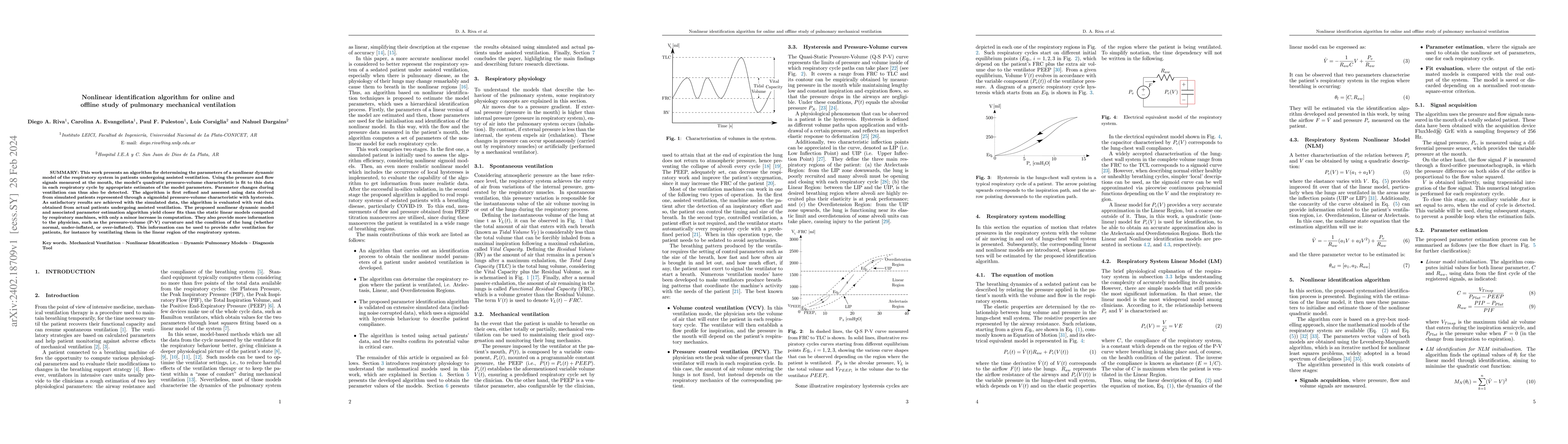 Thumbnail for Nonlinear identification algorithm for online and offline study of
  pulmonary mechanical ventilation