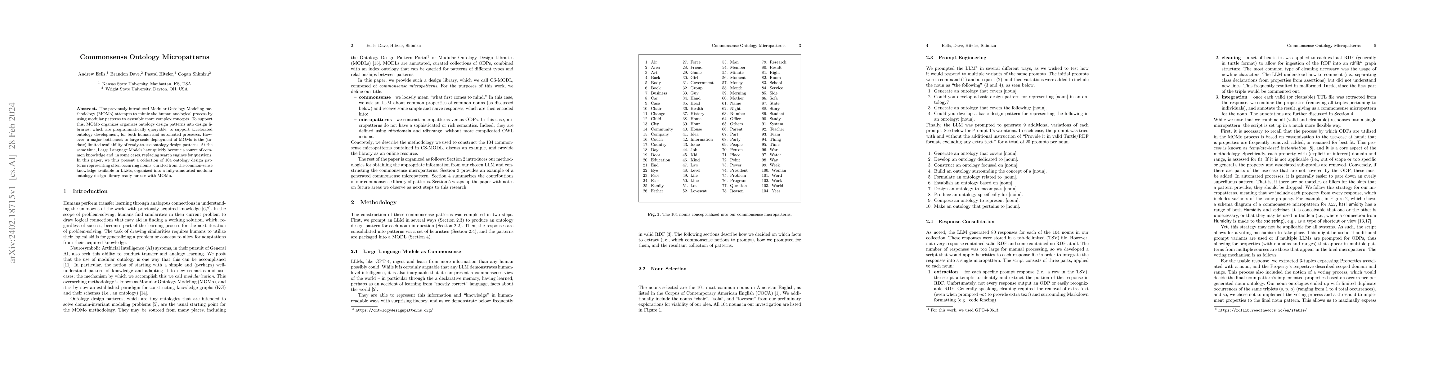 Thumbnail for Commonsense Ontology Micropatterns