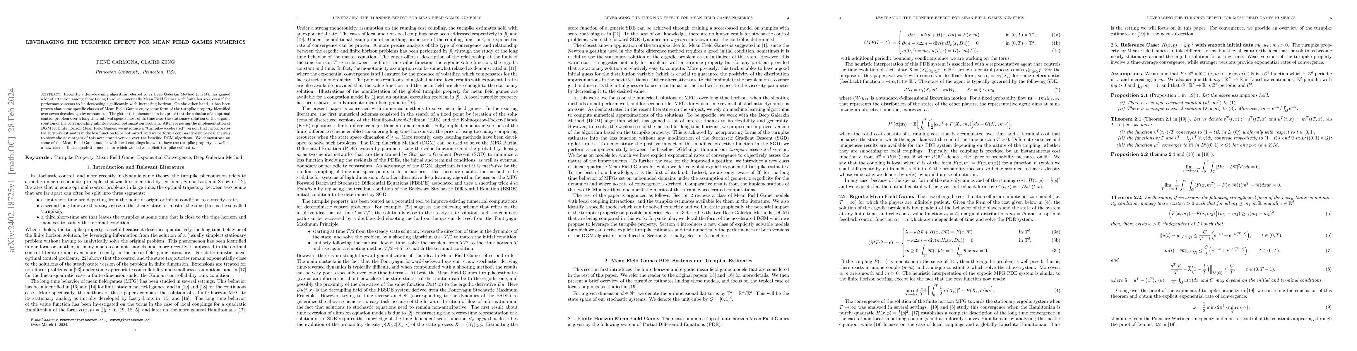 Thumbnail for Leveraging the turnpike effect for Mean Field Games numerics