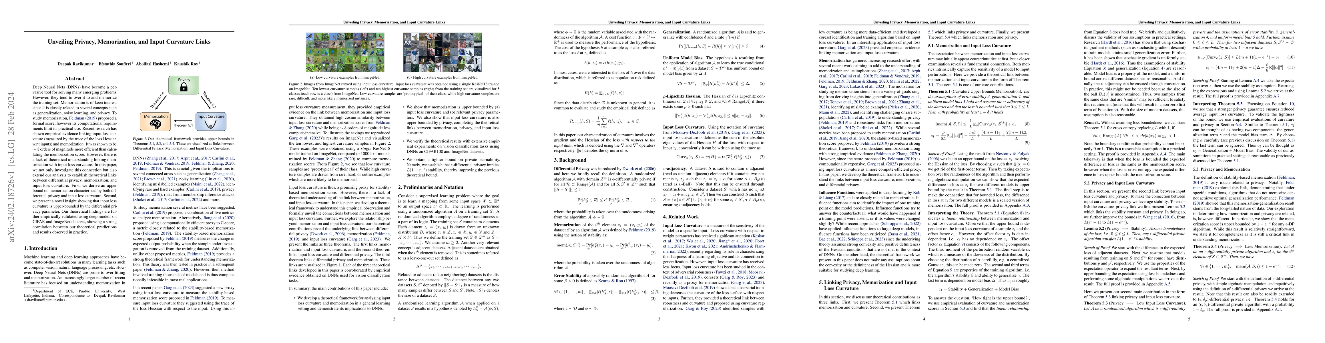 Thumbnail for Unveiling Privacy, Memorization, and Input Curvature Links