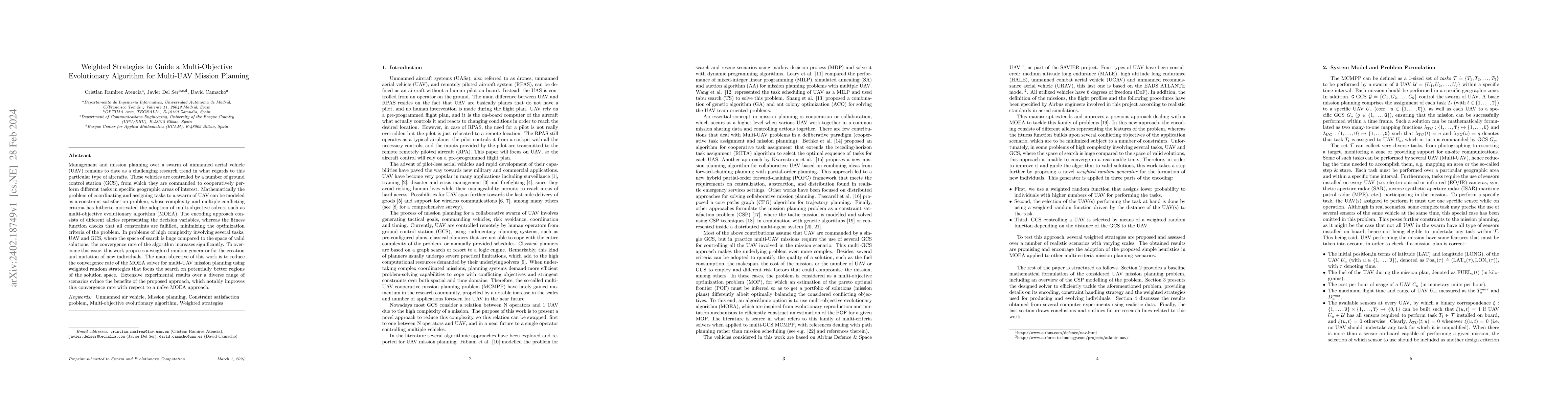 Thumbnail for Weighted strategies to guide a multi-objective evolutionary algorithm
  for multi-UAV mission planning