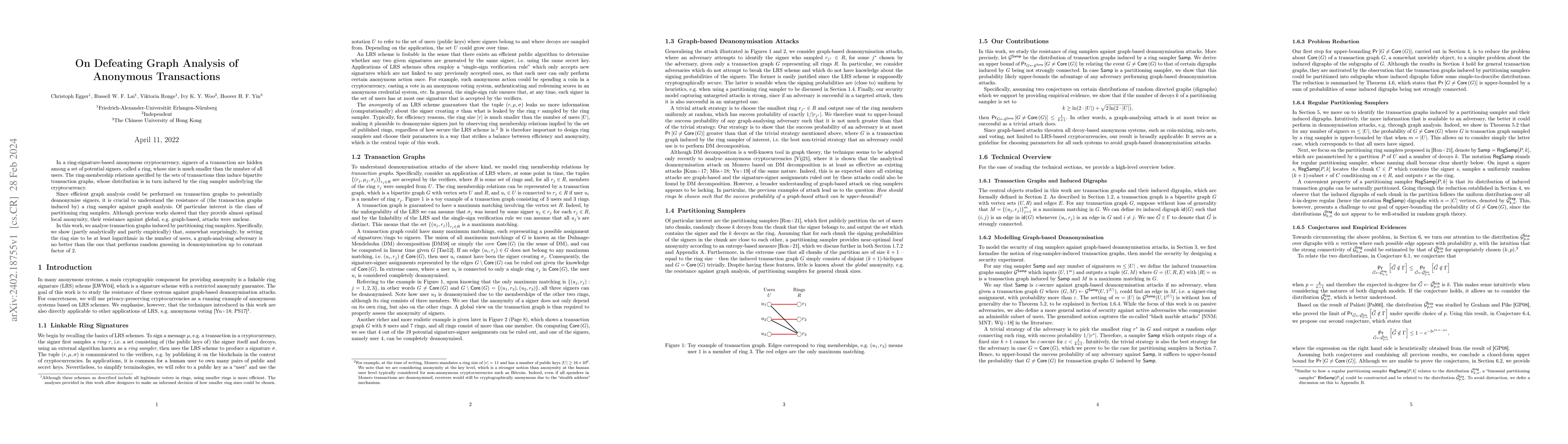 Thumbnail for On Defeating Graph Analysis of Anonymous Transactions