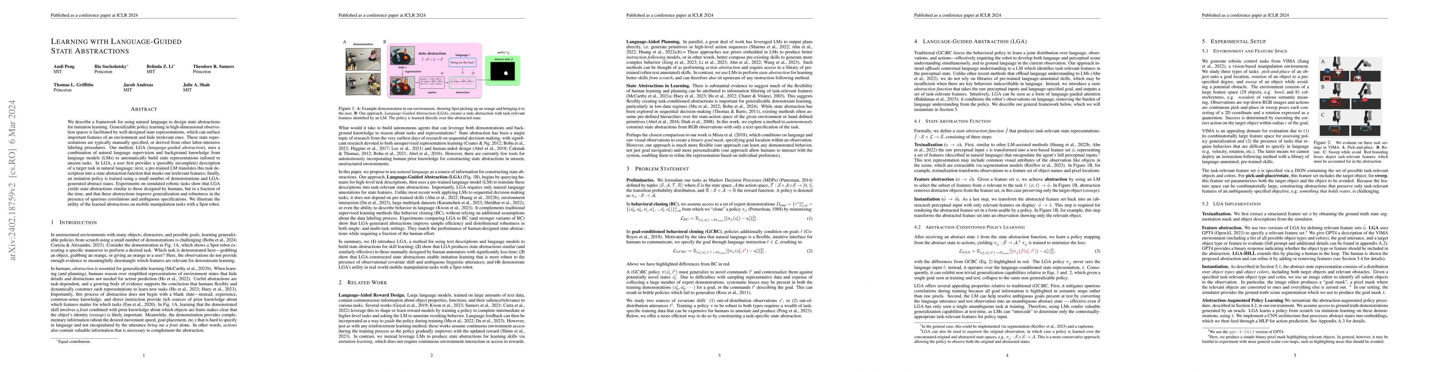 Thumbnail for Learning with Language-Guided State Abstractions