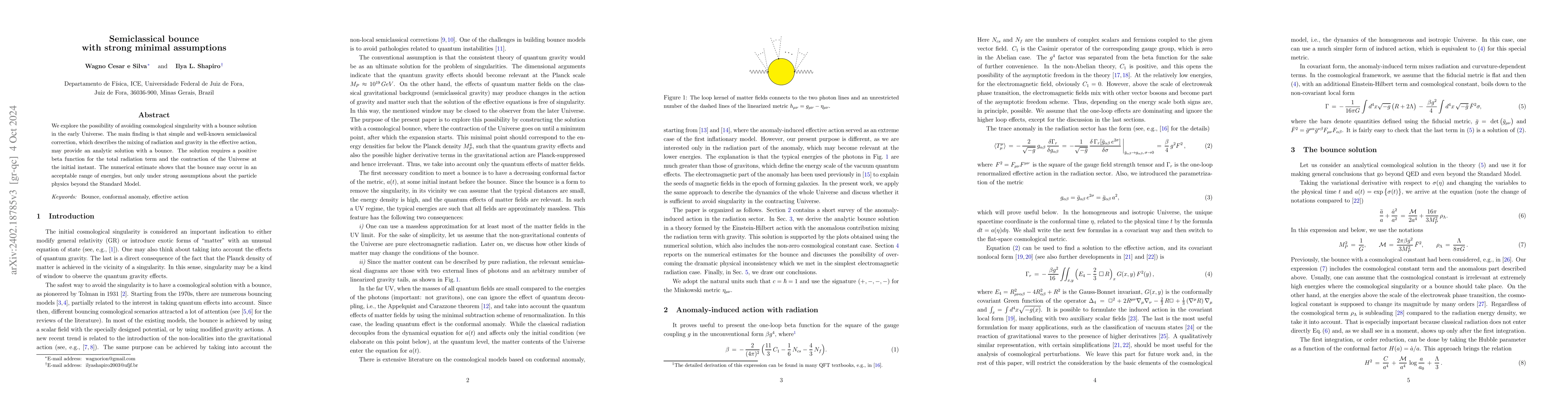 Thumbnail for On the semiclassical bounce with strong minimal assumptions