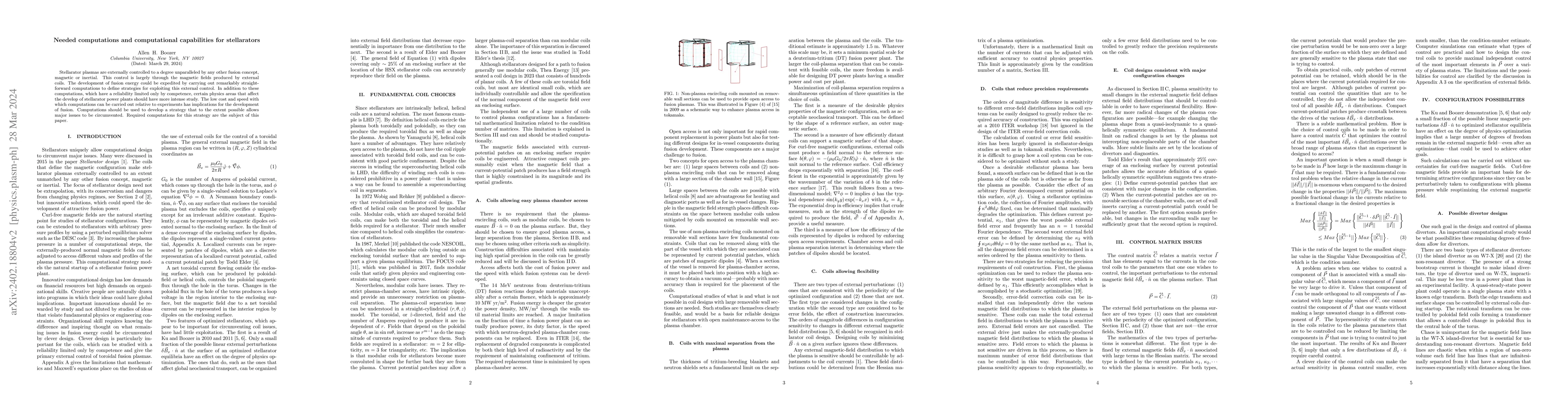 Thumbnail for Needed computations and computational capabilities for stellarators