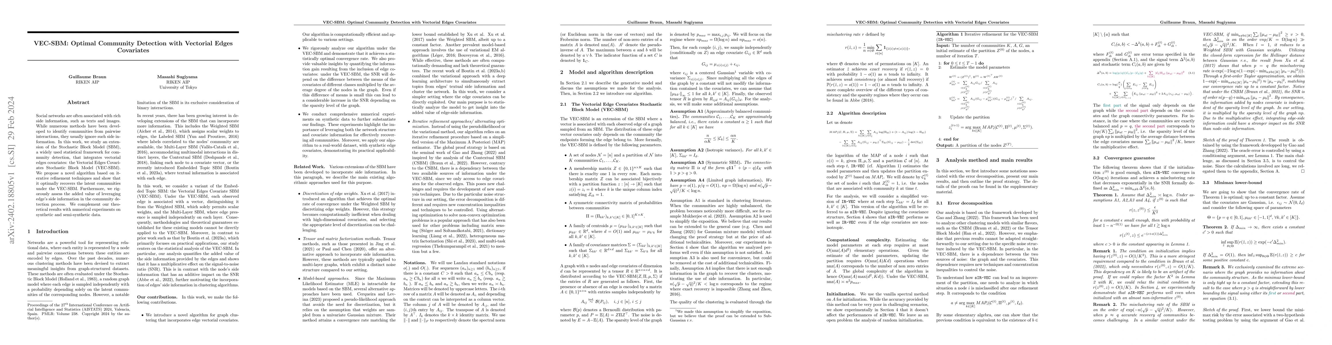 Thumbnail for VEC-SBM: Optimal Community Detection with Vectorial Edges Covariates