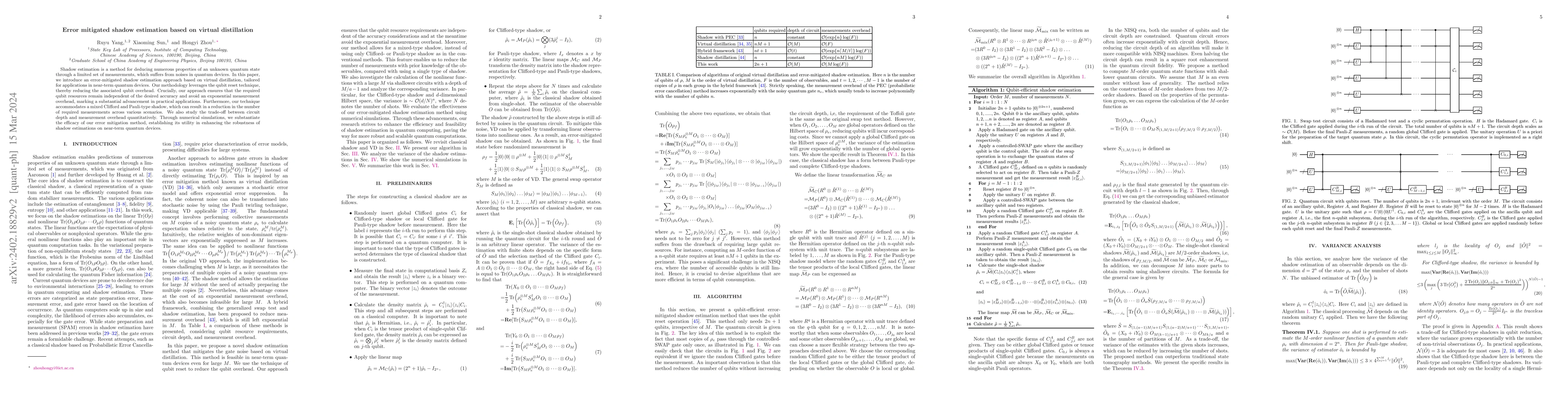 Thumbnail for Error mitigated shadow estimation based on virtual distillation