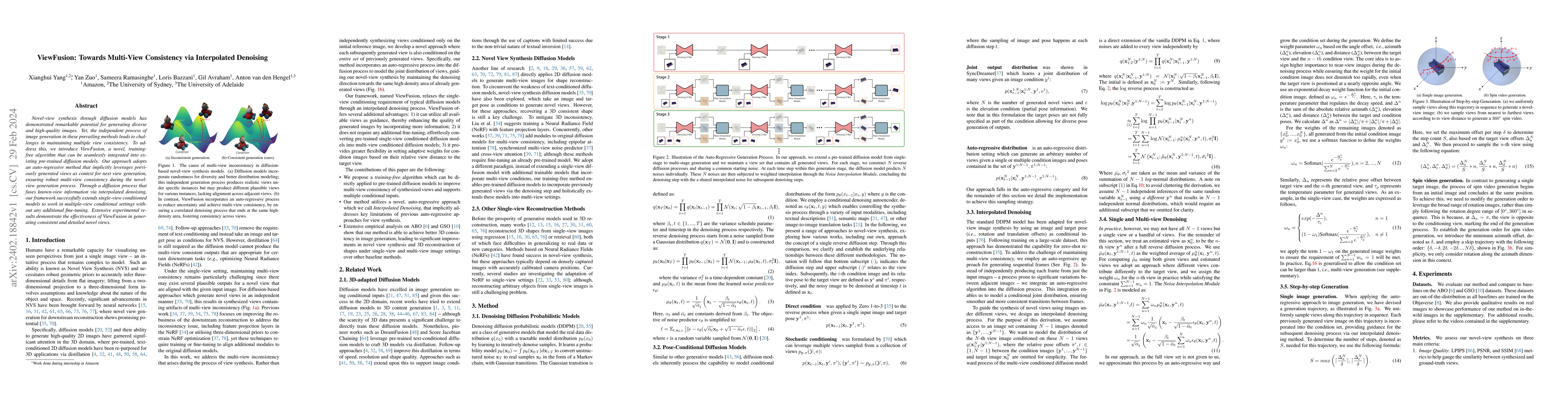 Thumbnail for ViewFusion: Towards Multi-View Consistency via Interpolated Denoising