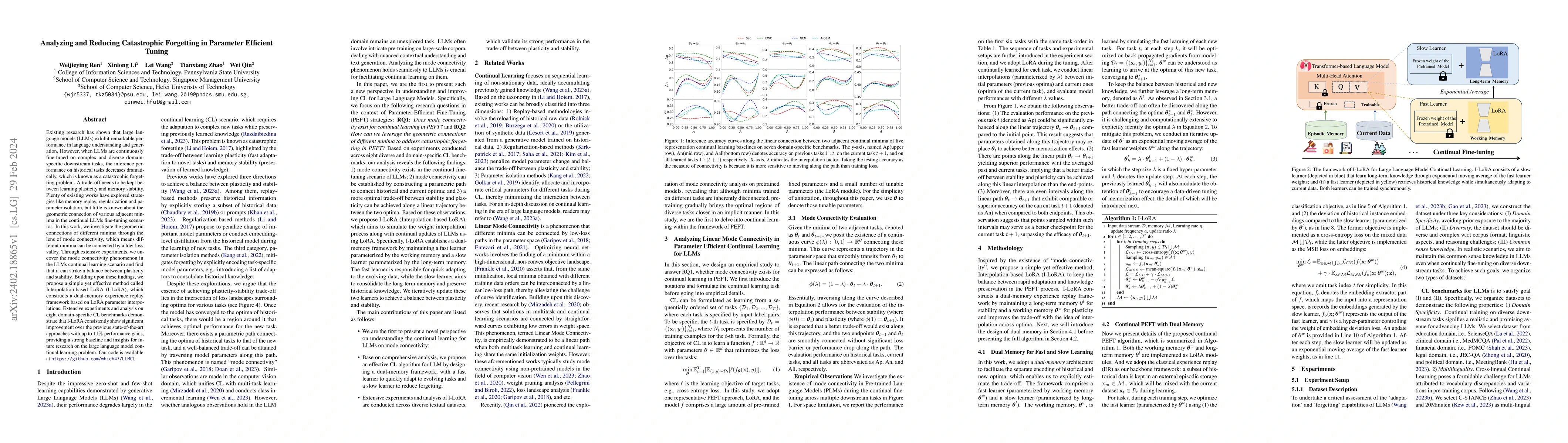 Thumbnail for Analyzing and Reducing Catastrophic Forgetting in Parameter Efficient
  Tuning