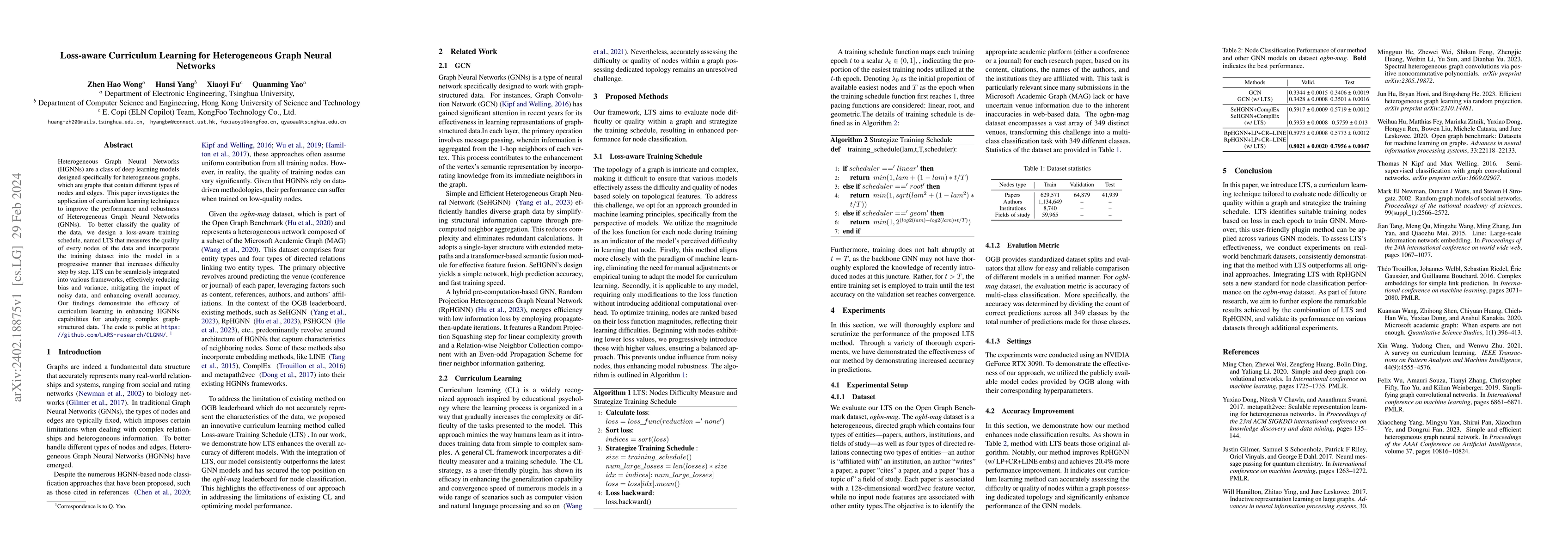 Thumbnail for Loss-aware Curriculum Learning for Heterogeneous Graph Neural Networks