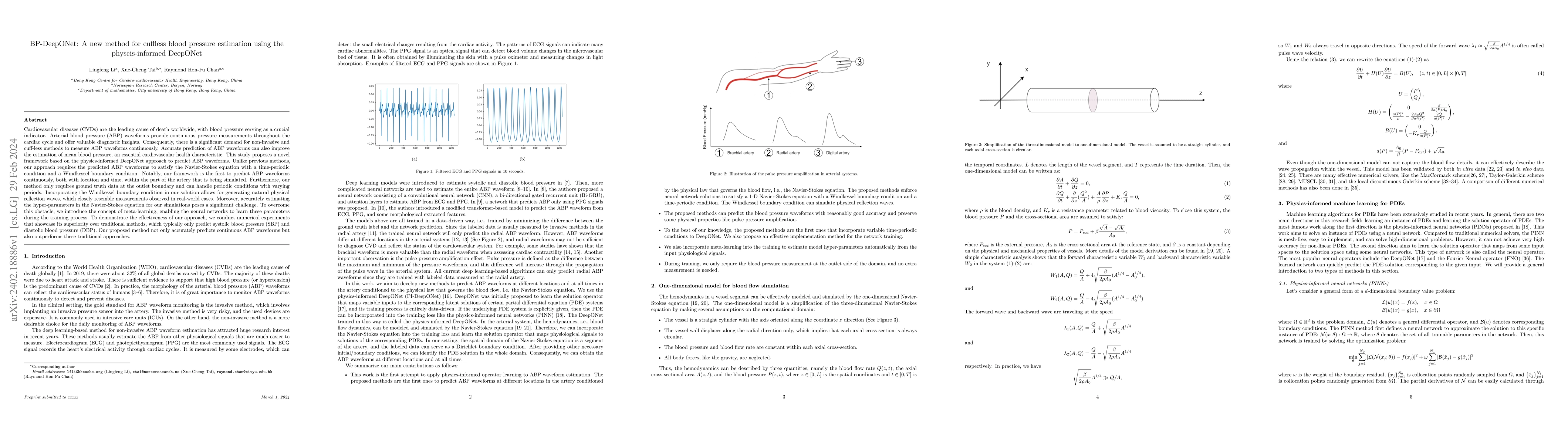 Thumbnail for BP-DeepONet: A new method for cuffless blood pressure estimation using
  the physcis-informed DeepONet