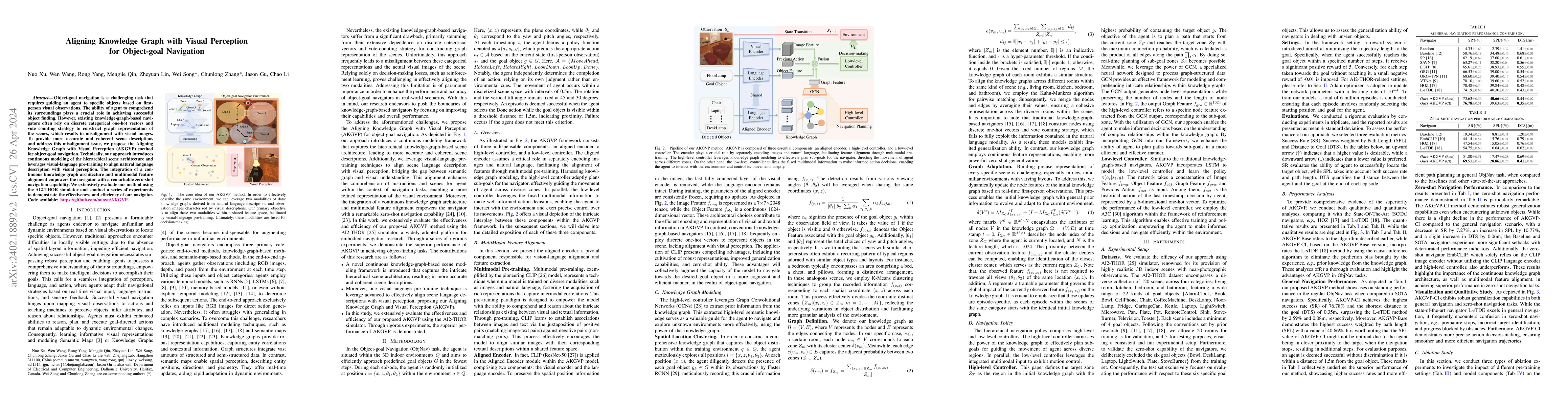Thumbnail for Aligning Knowledge Graph with Visual Perception for Object-goal
  Navigation