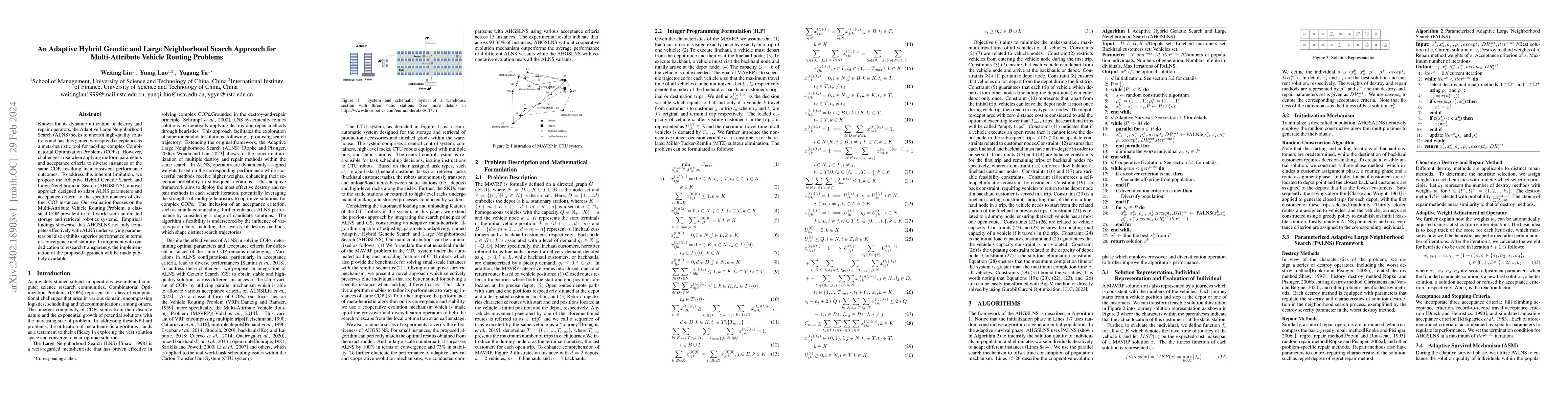 Thumbnail for An Adaptive Hybrid Genetic and Large Neighborhood Search Approach for
  Multi-Attribute Vehicle Routing Problems