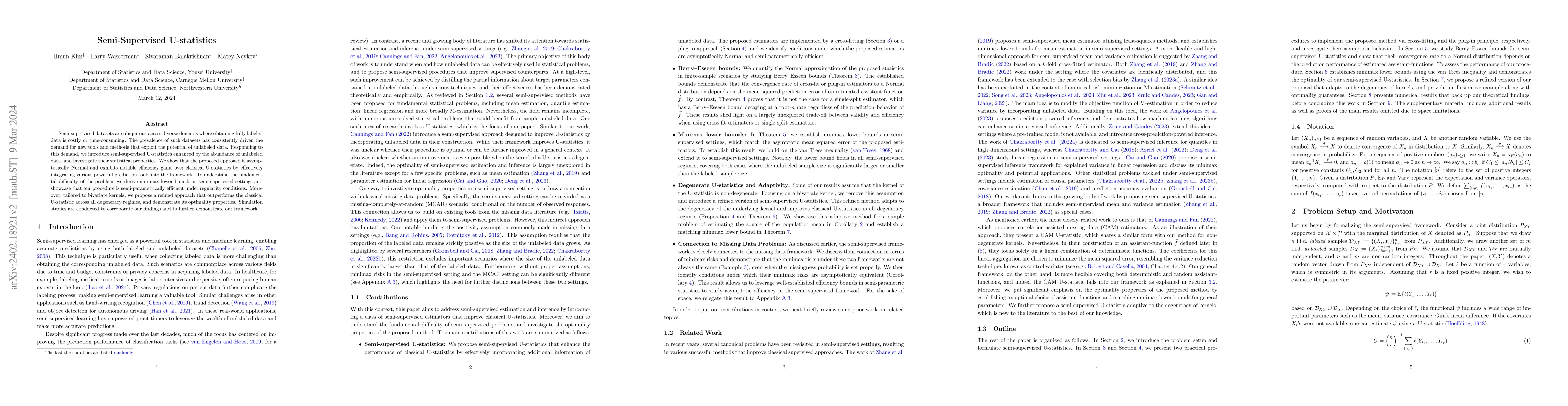 Thumbnail for Semi-Supervised U-statistics
