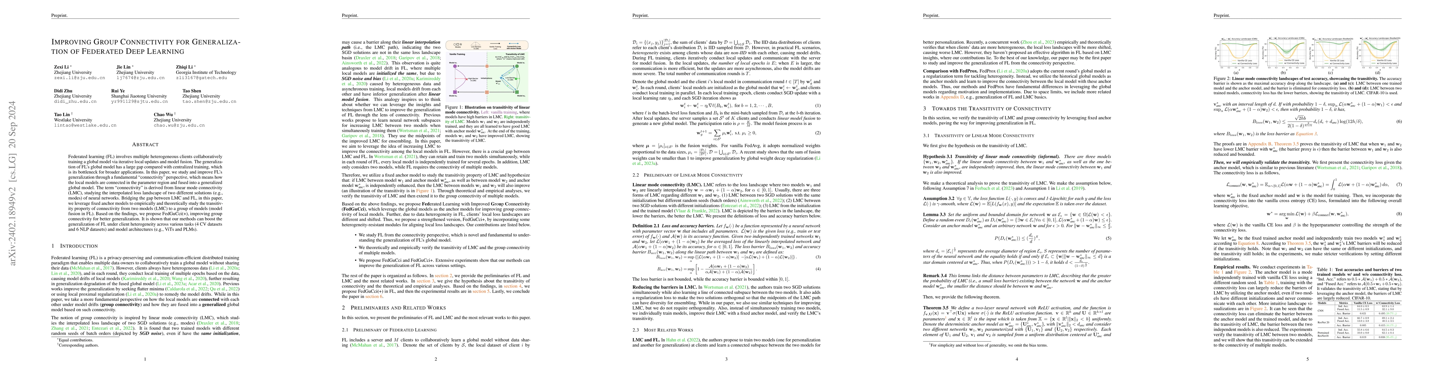 Thumbnail for Improving Group Connectivity for Generalization of Federated Deep
  Learning