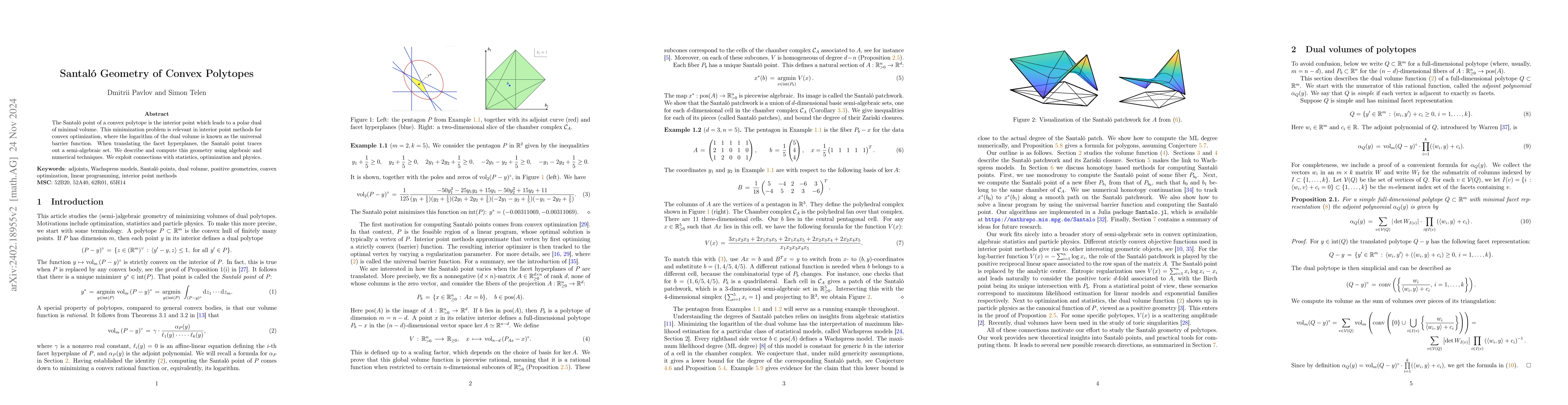 Thumbnail for Santal\'o Geometry of Convex Polytopes