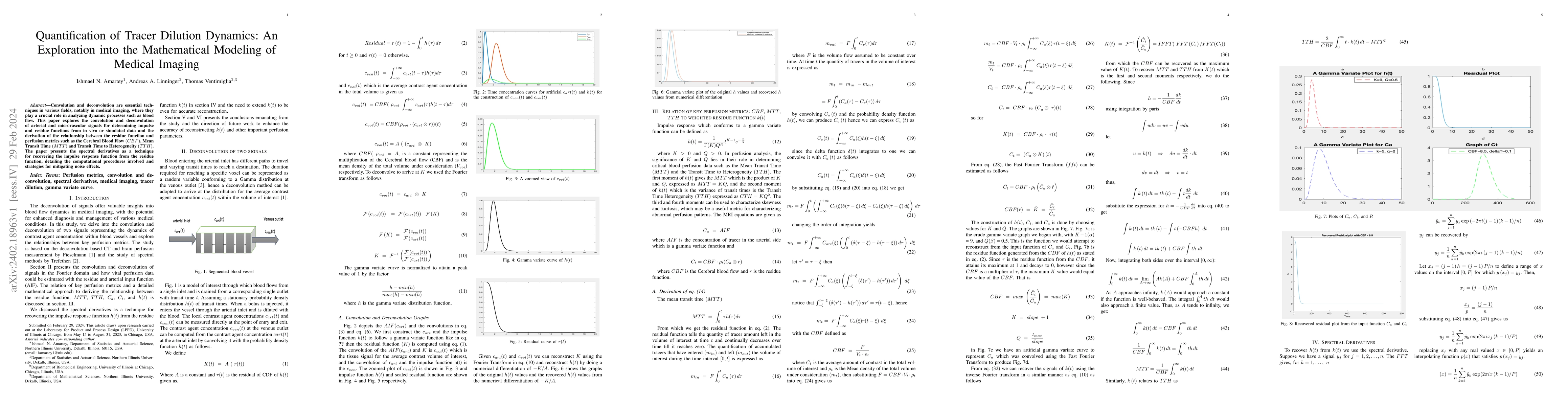 Thumbnail for Quantification of Tracer Dilution Dynamics: An Exploration into the
  Mathematical Modeling of Medical Imaging