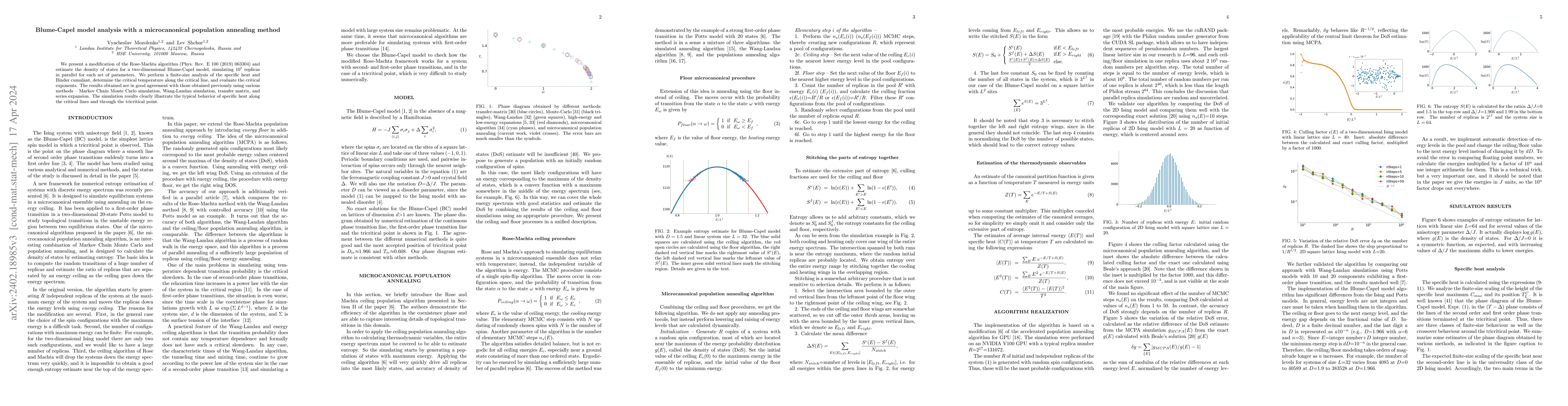 Thumbnail for Blume-Capel model analysis with microcanonical population annealing
  method