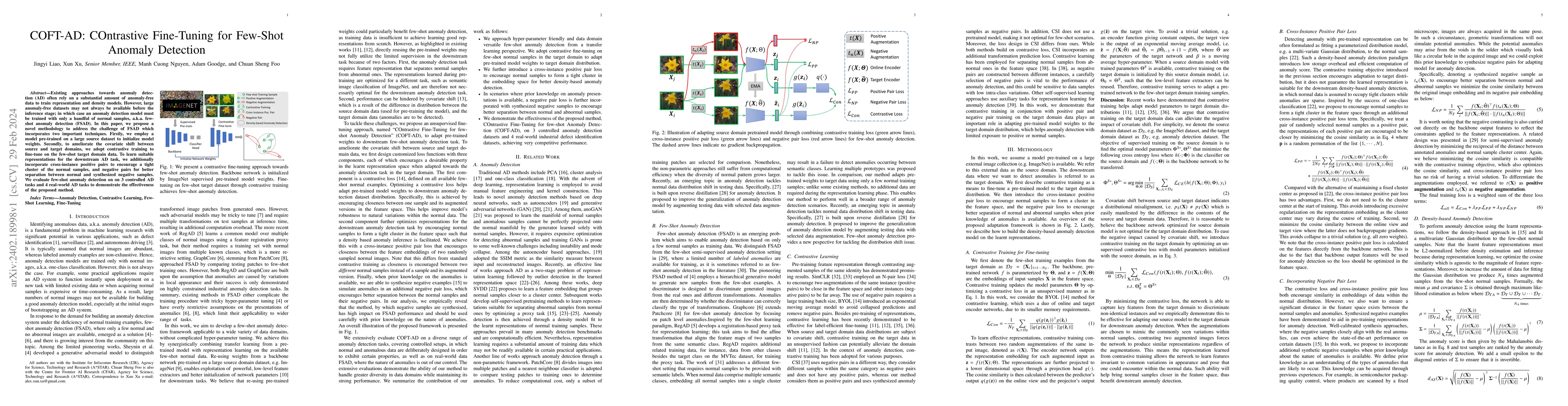 Thumbnail for COFT-AD: COntrastive Fine-Tuning for Few-Shot Anomaly Detection