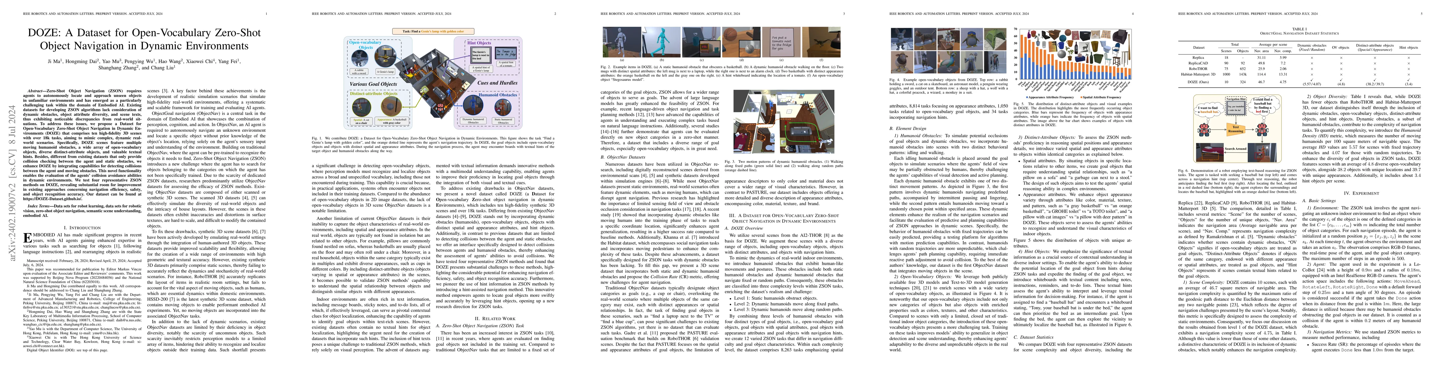 Thumbnail for DOZE: A Dataset for Open-Vocabulary Zero-Shot Object Navigation in
  Dynamic Environments