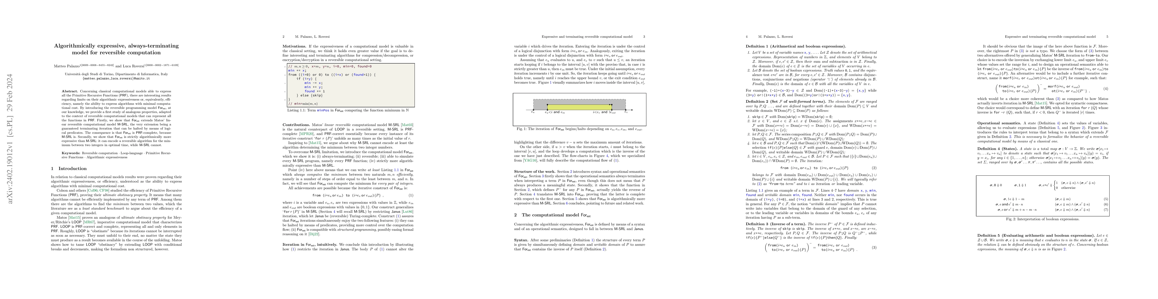 Thumbnail for Algorithmically Expressive, Always-Terminating Model for Reversible
  Computation