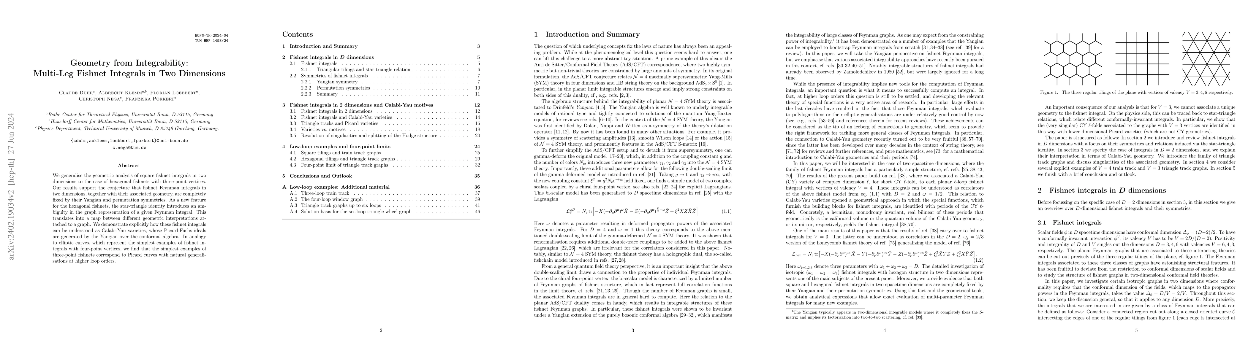 Thumbnail for Geometry from Integrability: Multi-Leg Fishnet Integrals in Two
  Dimensions