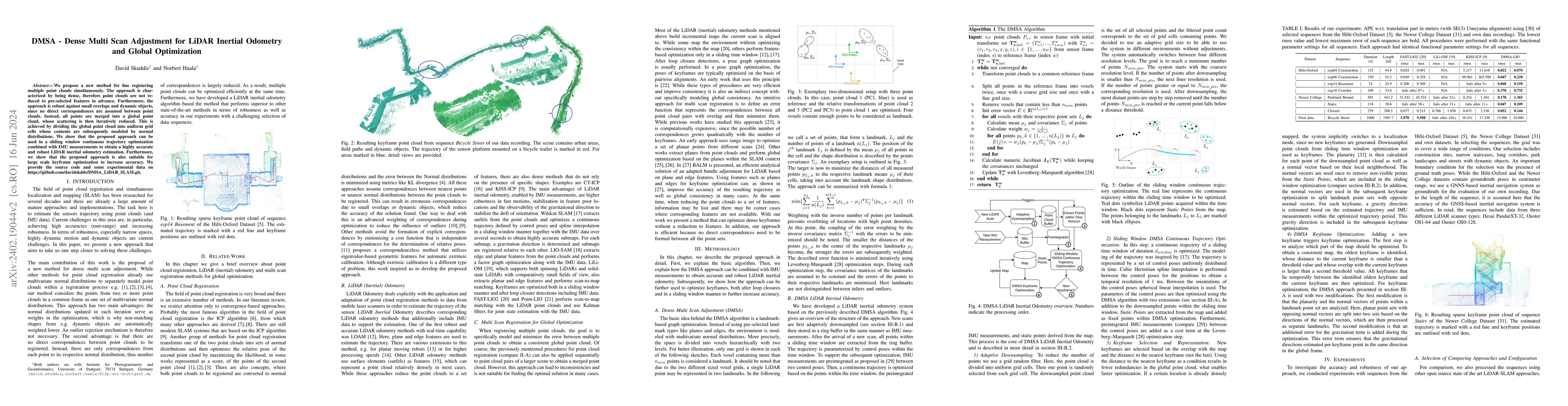 Thumbnail for DMSA -- Dense Multi Scan Adjustment for LiDAR Inertial Odometry and
  Global Optimization