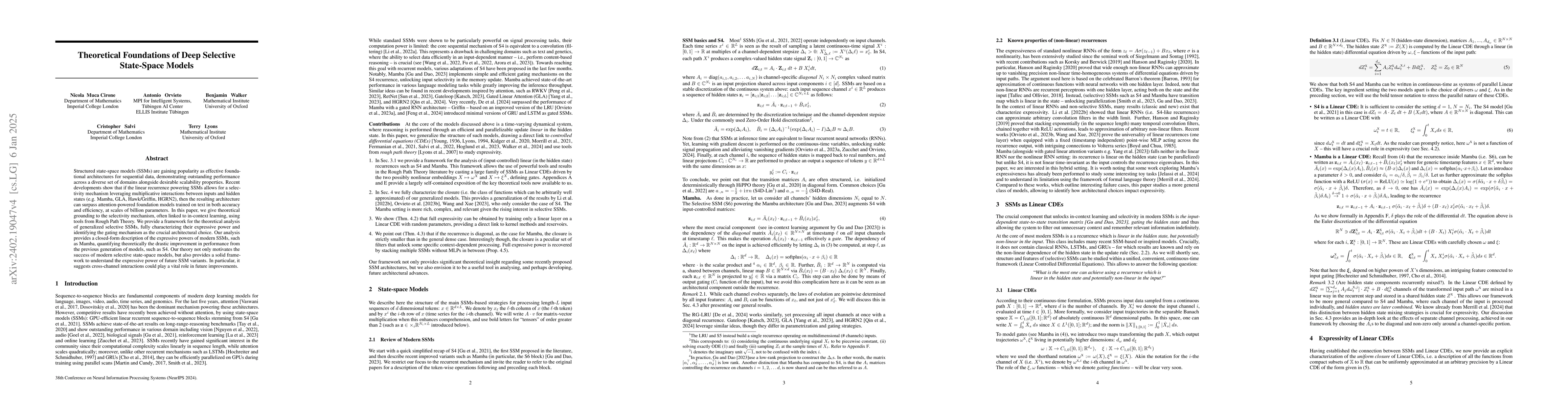 Thumbnail for Theoretical Foundations of Deep Selective State-Space Models