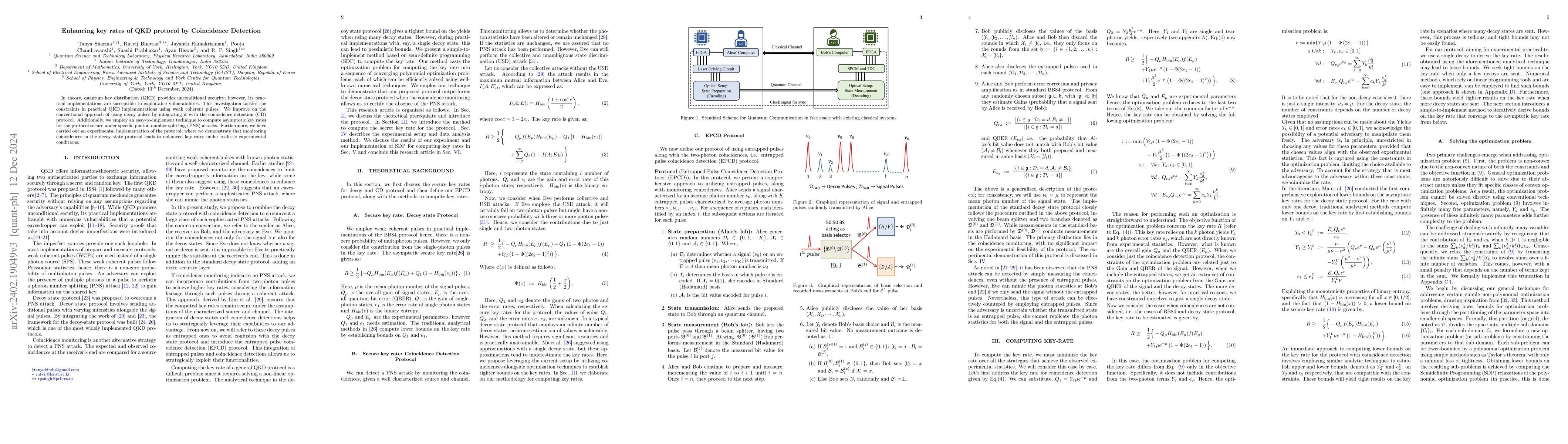 Thumbnail for Enhancing key rates of QKD protocol by Coincidence Detection