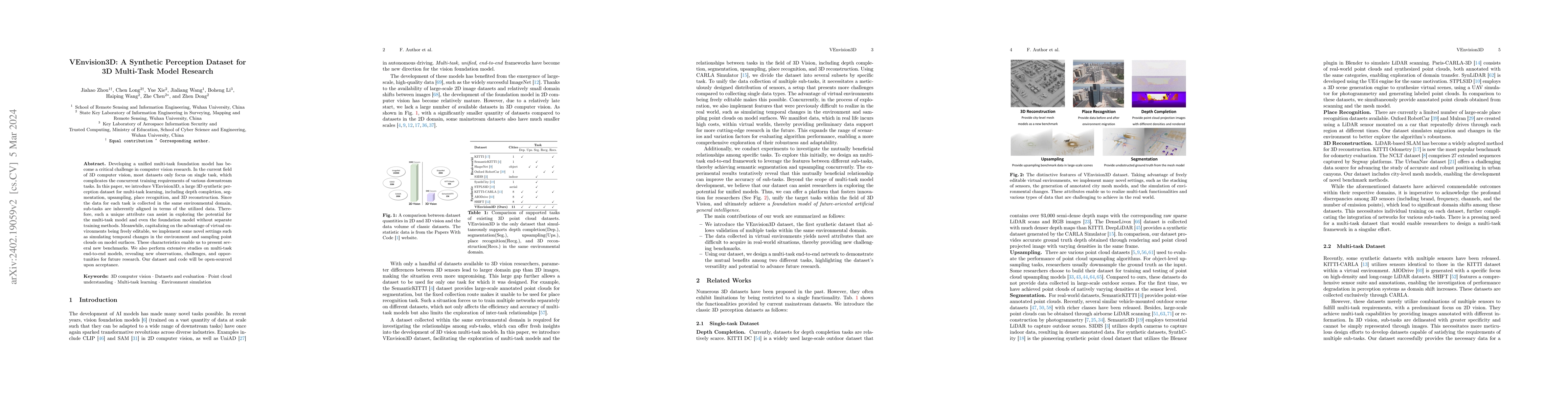 Thumbnail for VEnvision3D: A Synthetic Perception Dataset for 3D Multi-Task Model
  Research