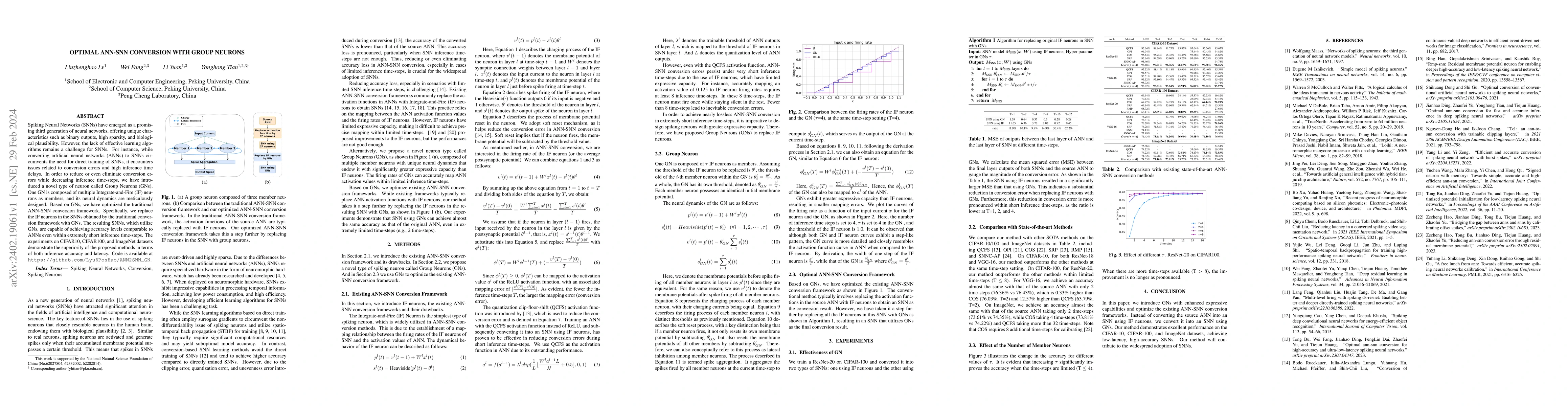 Thumbnail for Optimal ANN-SNN Conversion with Group Neurons