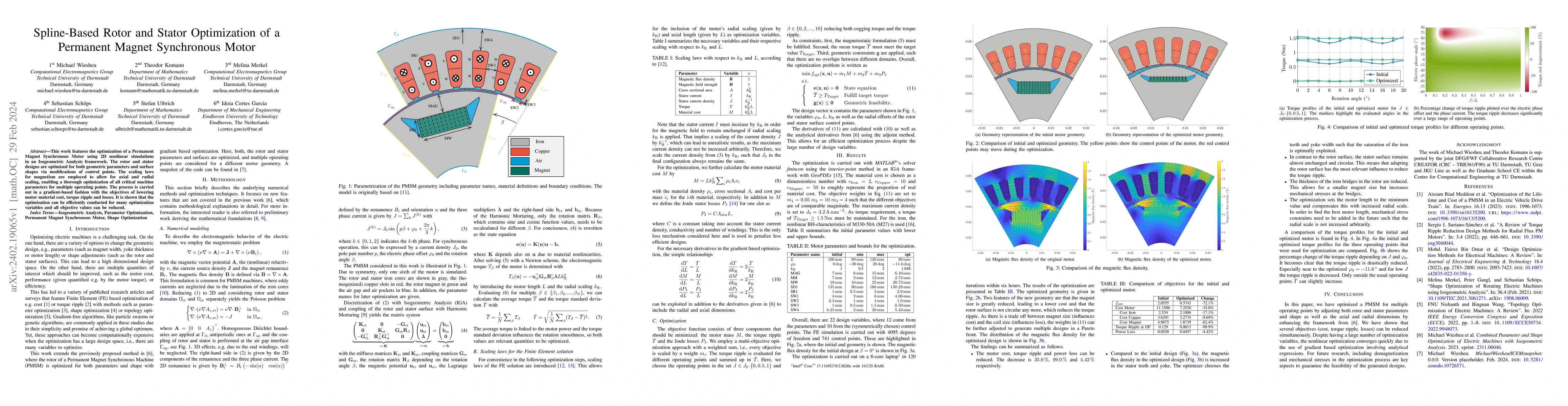 Thumbnail for Spline-Based Rotor and Stator Optimization of a Permanent Magnet
  Synchronous Motor