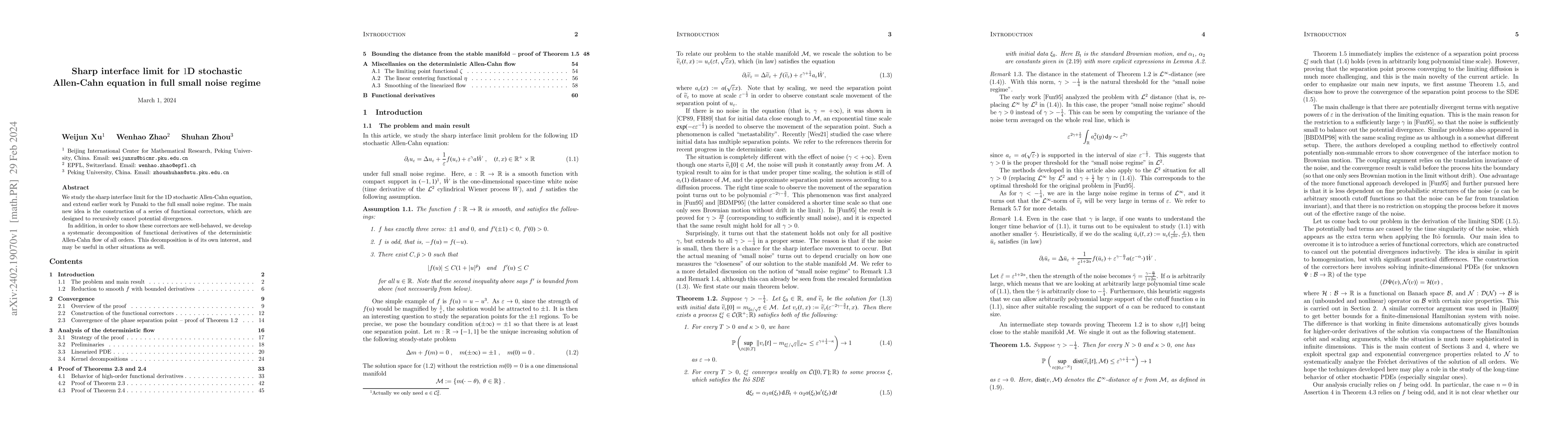 Thumbnail for Sharp interface limit for $1$D stochastic Allen-Cahn equation in full
  small noise regime