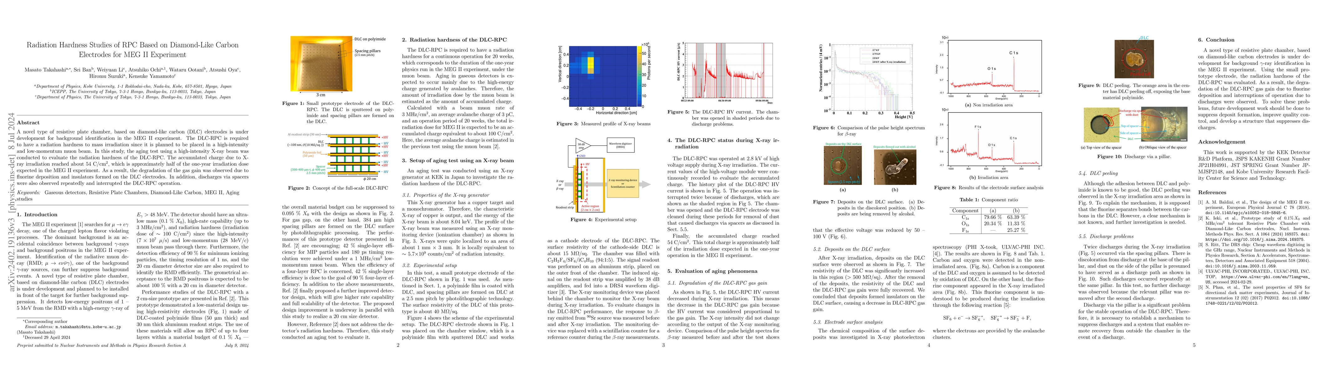 Thumbnail for Radiation Hardness Studies of RPC Based on Diamond-Like Carbon
  Electrodes for MEG II Experiment