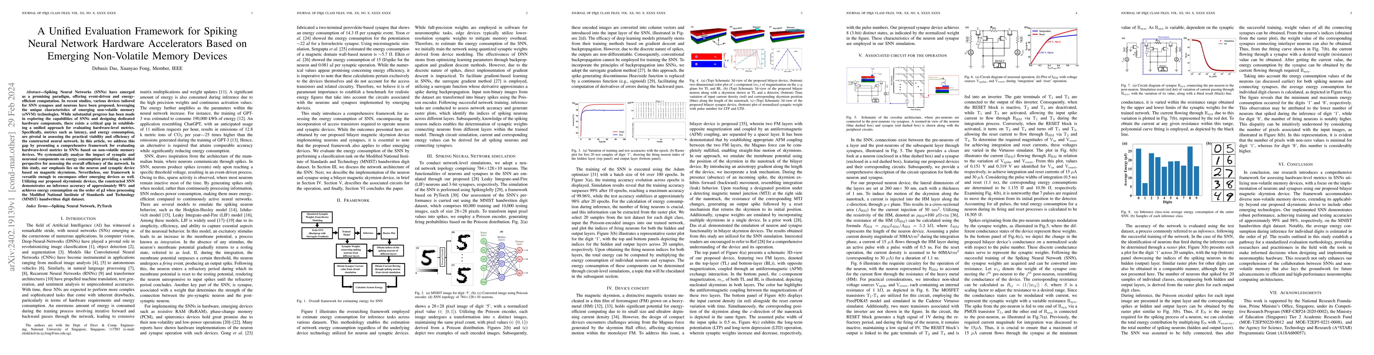 Thumbnail for A Unified Evaluation Framework for Spiking Neural Network Hardware
  Accelerators Based on Emerging Non-Volatile Memory Devices