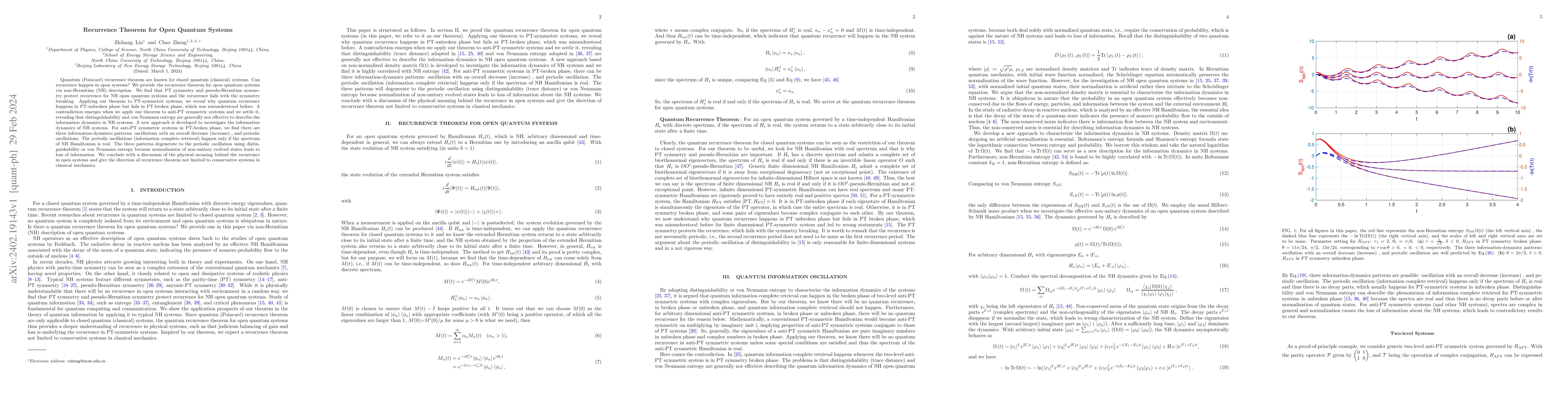 Thumbnail for Recurrence Theorem for Open Quantum Systems